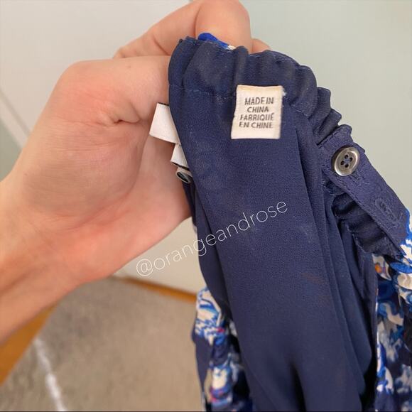 Tanya Taylor Blue Floral Tiered Tropical Silk Strappy Maxi Dress Vacation 0 XS - Picture 13 of 15